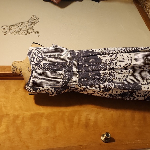 Coldwater Creek Gray Ivory Tie Dye Sleeveless Fit & Flare Maxi Dress Sz 14 - Picture 7 of 10